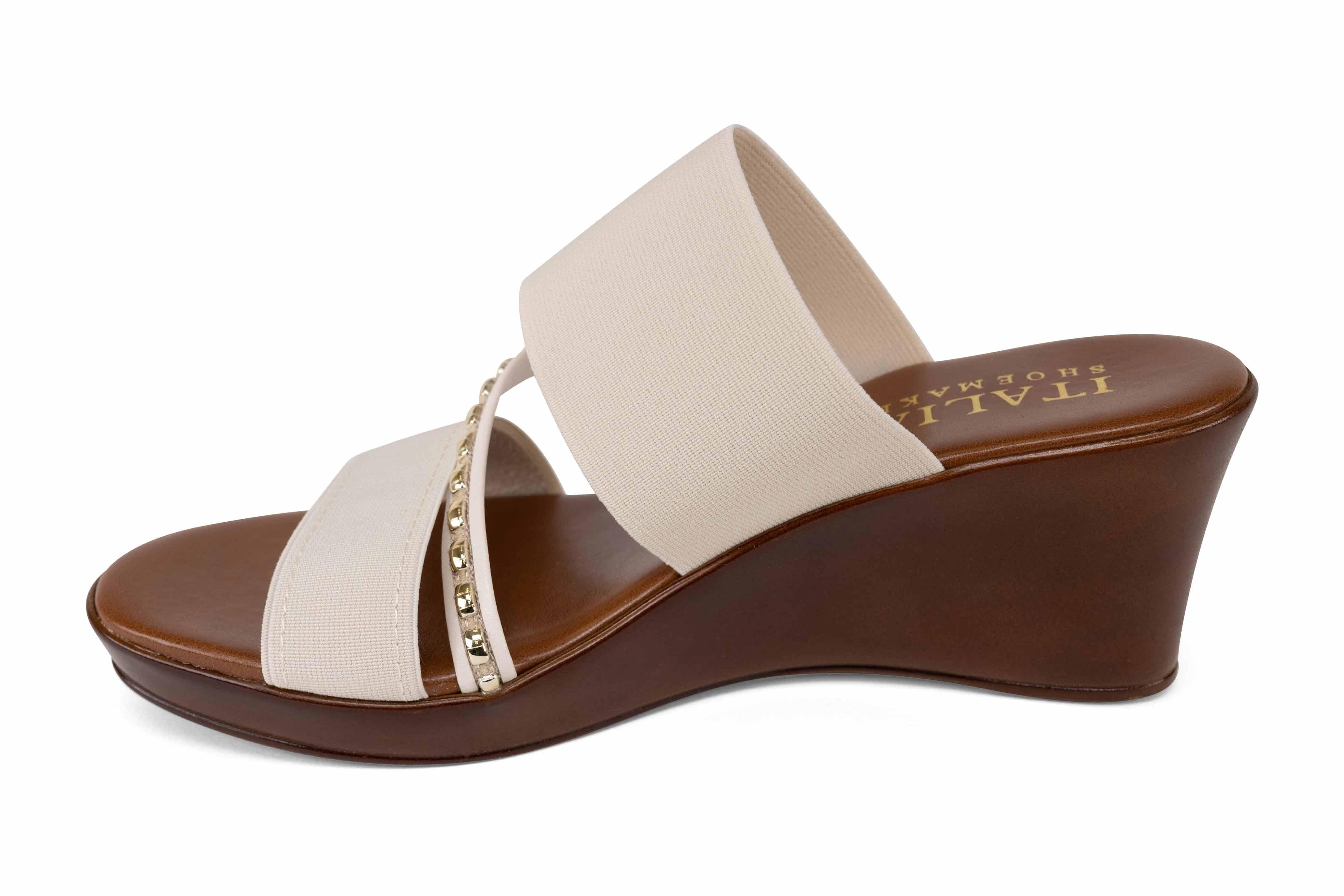 Marcia - Elastic Wedge Sandal - Italian Shoemakers