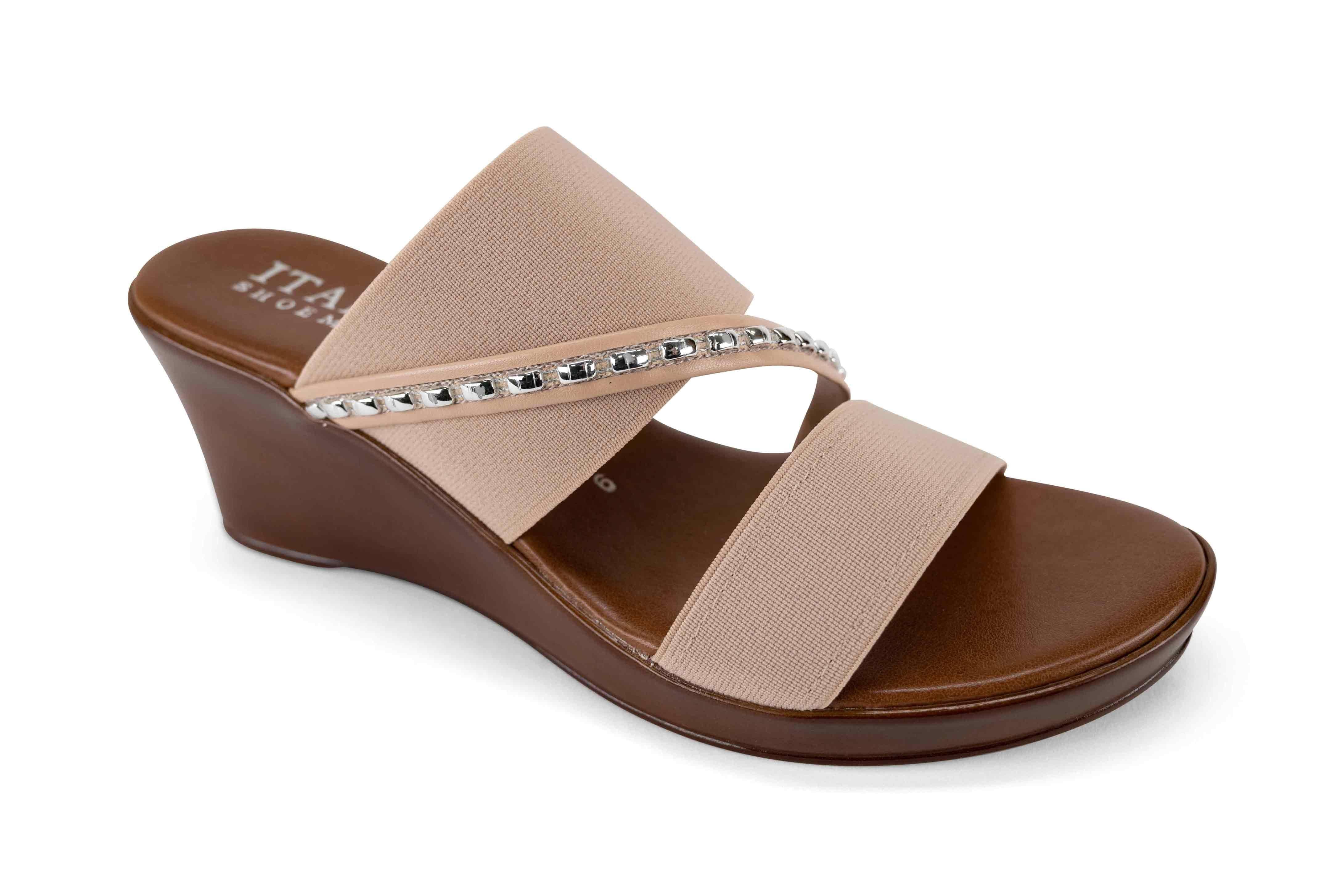 Marcia - Elastic Wedge Sandal - Italian Shoemakers