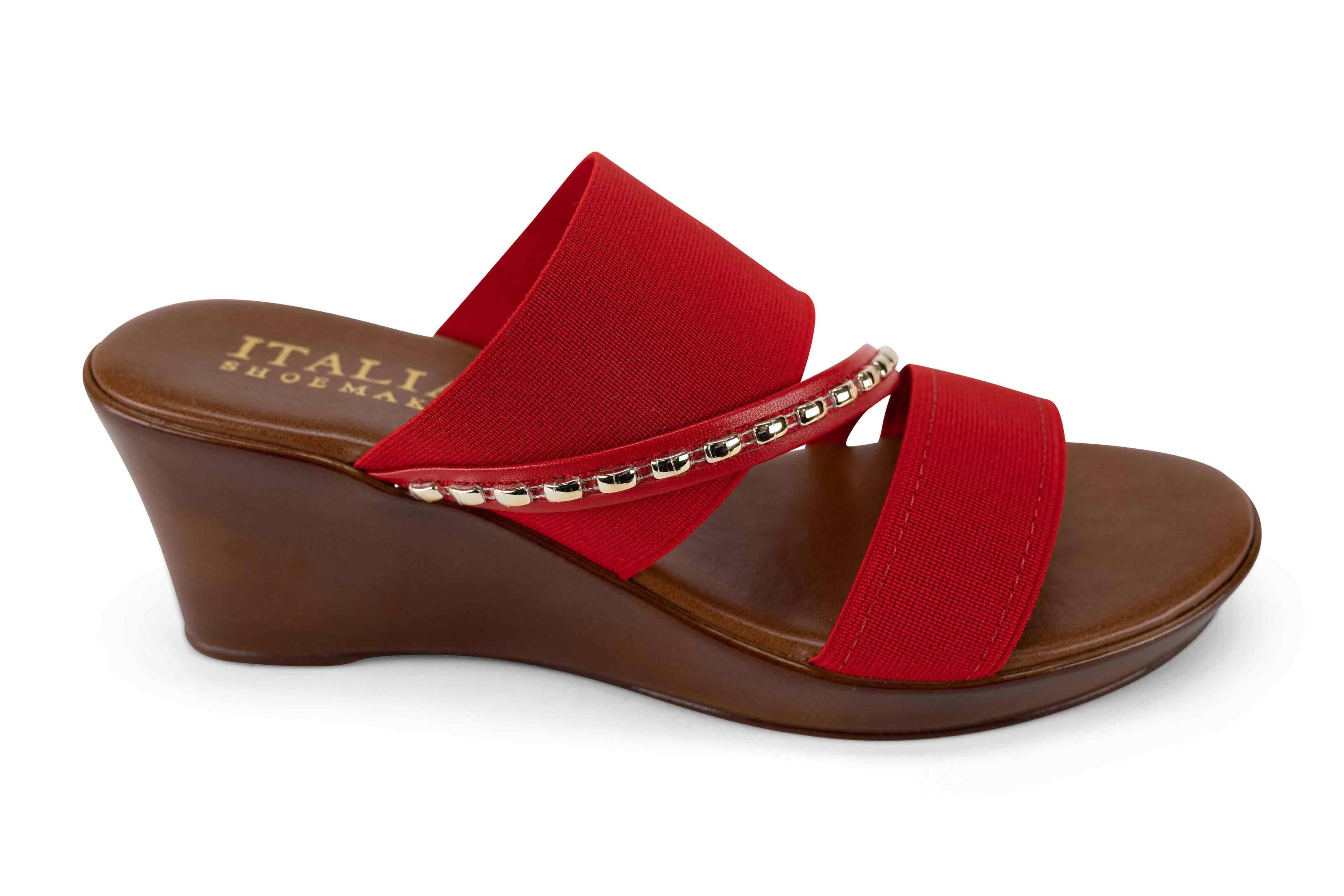 Marcia - Elastic Wedge Sandal - Italian Shoemakers