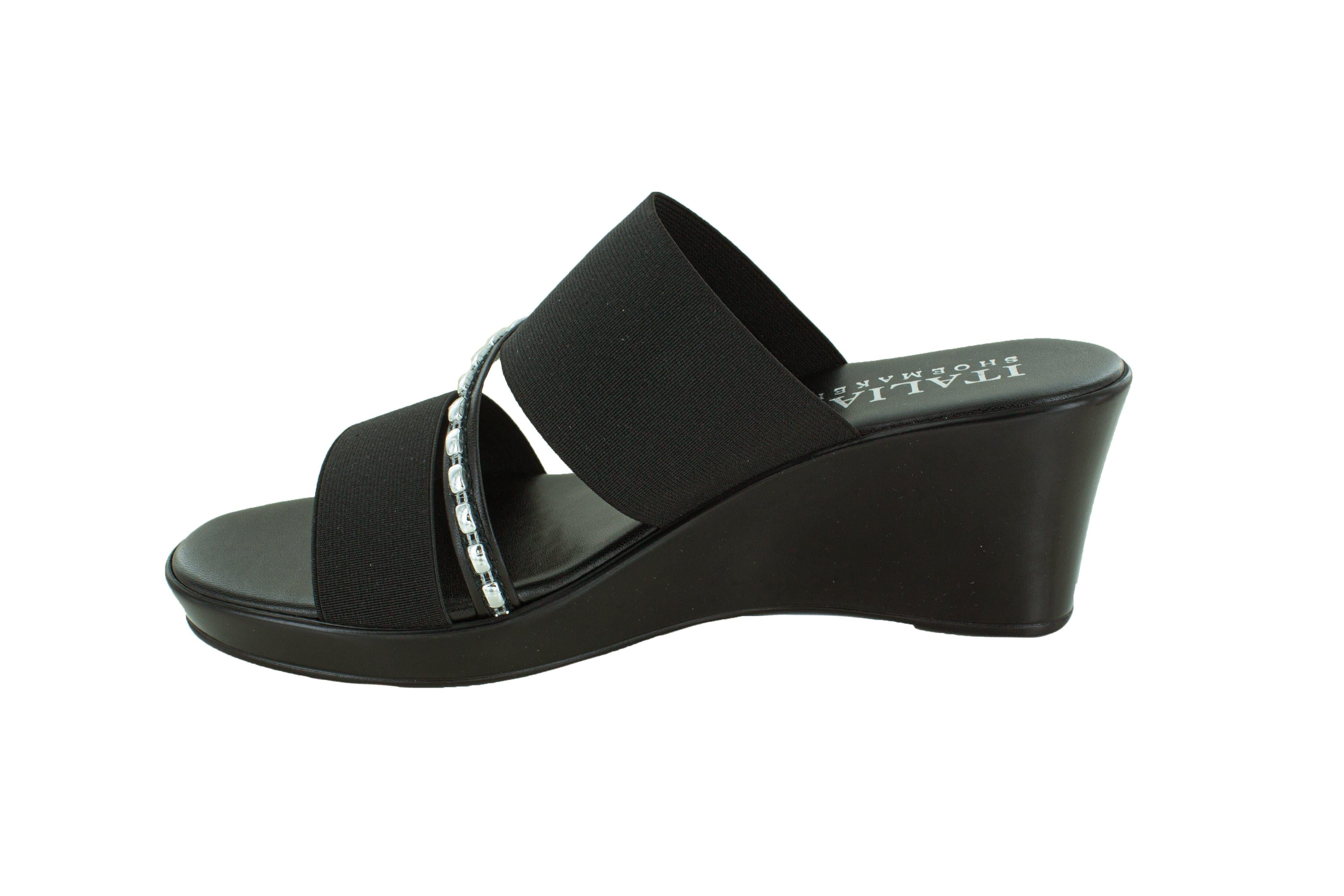 Marcia - Elastic Wedge Sandal - Italian Shoemakers